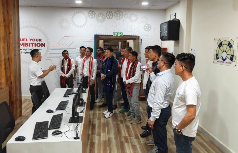 Officials interact with the delegation from Manipur during an industrial visit to the Nagaland Tool Room & Training Centre (NTTC), Dimapur, on August 27.